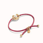 Mauve cord bracelet with a pearl